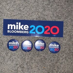 Mike Bloomberg 2020 Campaign Sticker and buttons